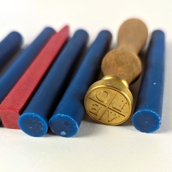 LOVE Wax Seal Stamp w/ Red & Blue Wax Sticks - Picture 3 of 5